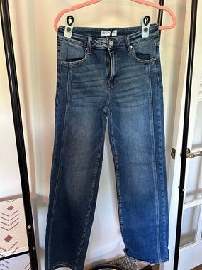 Women's Mid-Rise Straight-Leg Jeans in Dark Blue Wash
